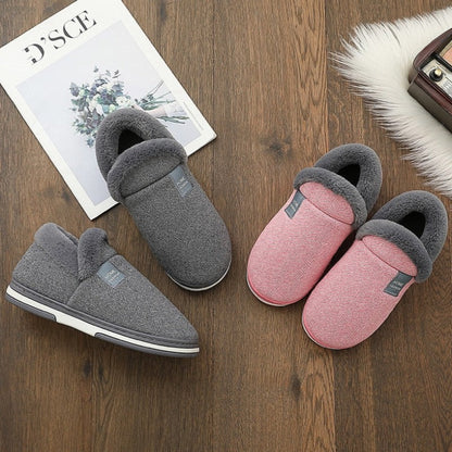 Groovywish Men Fur Slippers Cute Heel Wrap Winter Home Shoes