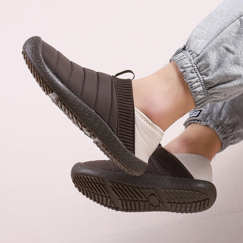 Groovywish Men Fur Slippers Anti-slip Waterproof Indoor Slides