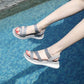 GroovyWish Women Bling Orthopedic Sandals Low Heel Glamorous Beach Summer