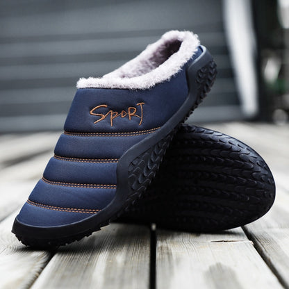 Groovywish Fur Slippers For Men Warm Anti-slip Winter Shoes