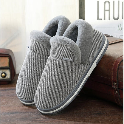 Groovywish Men Fur Slippers Cute Heel Wrap Winter Home Shoes