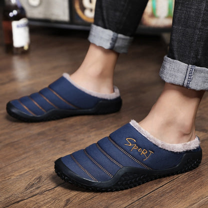 Groovywish Fur Slippers For Men Warm Anti-slip Winter Shoes