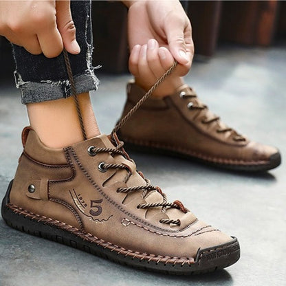 Groovywish Leather Orthopedic Shoes Men Leather Winter Boots