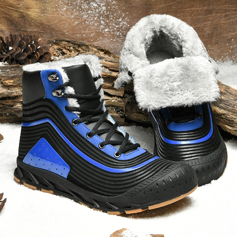 Groovywish Trendy Winter Boots For Men Waterproof Fur Orthopedic Shoes