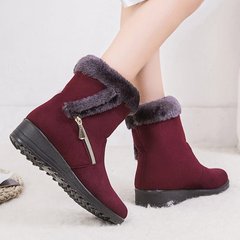 Groovywish Women Winter Boots Fur Collar Casual Orthopedic Shoes