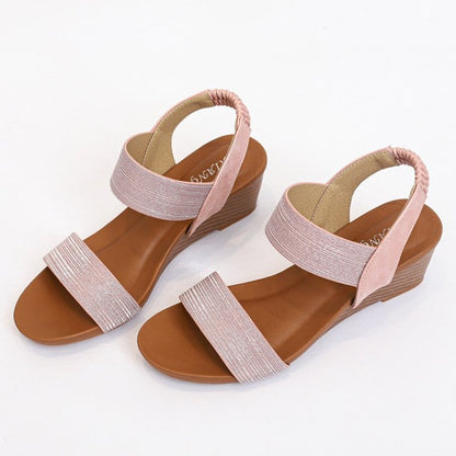 GRW Casual Summer Sandals Women Sweat-absorbent Open Back High Heel Fashionable For Ladies