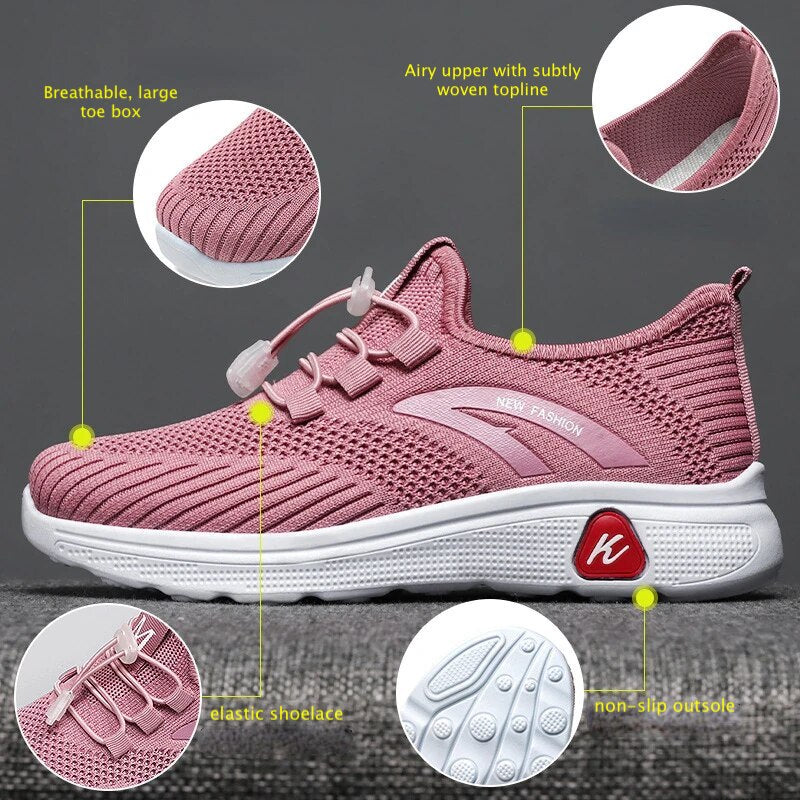 GroovyWish Women Woven Socks Breathable Arch Support Elastic Orthopedic Shoes