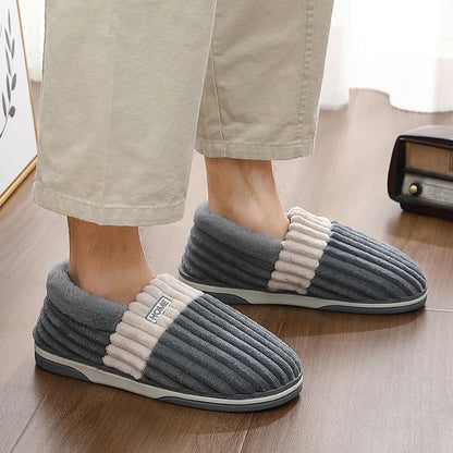 Groovywish Men Back Wrap Slippers Washable Winter Shoes