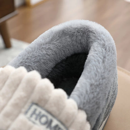 Groovywish Men Back Wrap Slippers Washable Winter Shoes