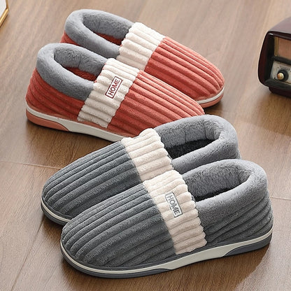 Groovywish Men Back Wrap Slippers Washable Winter Shoes