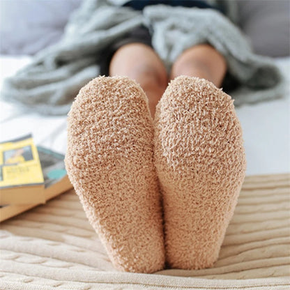 Groovwywish Cute Fur Socks Soft Warm Winter Unisex Stockings