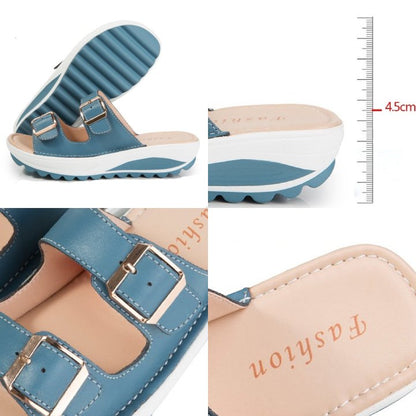 GroovyWish Platform Sandals Colorful Beach Waterproof Women Summer Slides