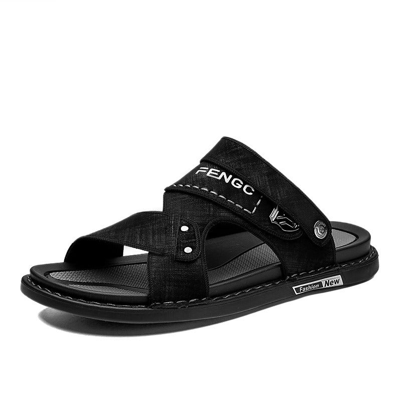 Groovywish Men Velcro Rubber Sandals Fashionable Casual Summer Footwear