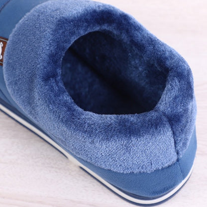 Groovywish Men Home Winter Slippers Anti-scratch Thick Fur Shoes