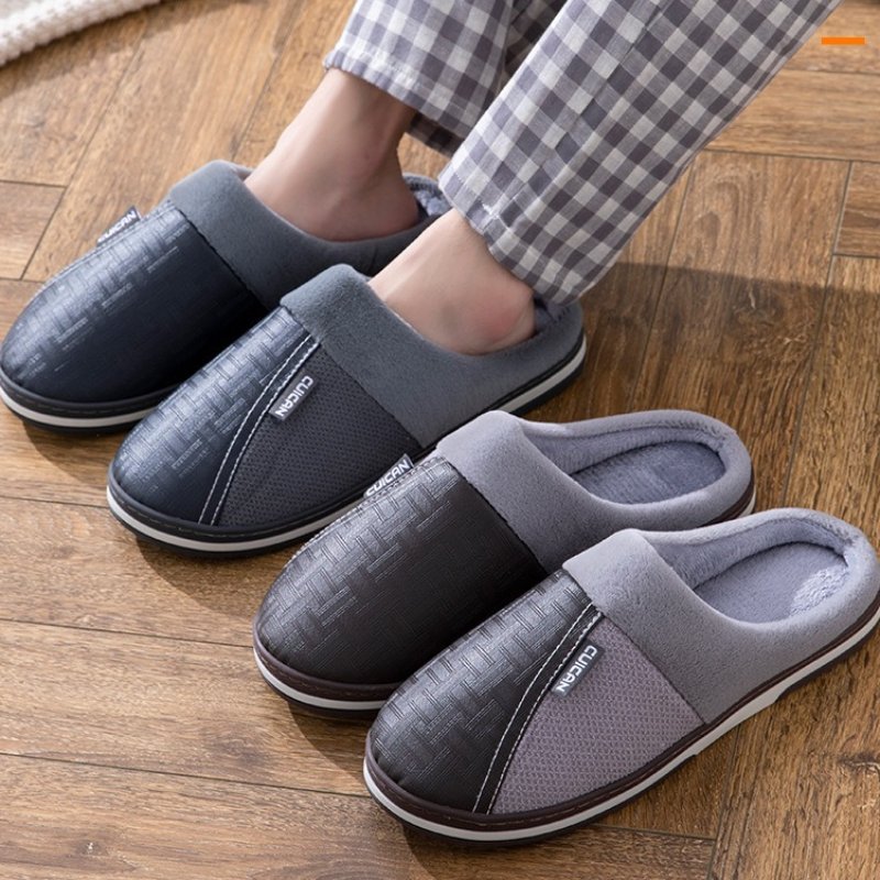 Groovywish Fur Slippers For Men Anti-slip Comfy Indoor Footwear
