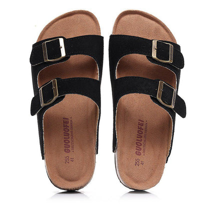 Groovywish Men Retro Casual Orthopedic Sandals Buckle Summer Slides