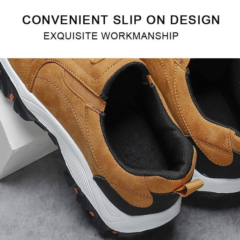 Groovywish Men Warm Fur Boots Slip-on Premium Suede Orthopedic Shoes