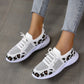 Groovywish Orthopedic Shoes For Women Leopard Mesh Trendy Summer Sneakers