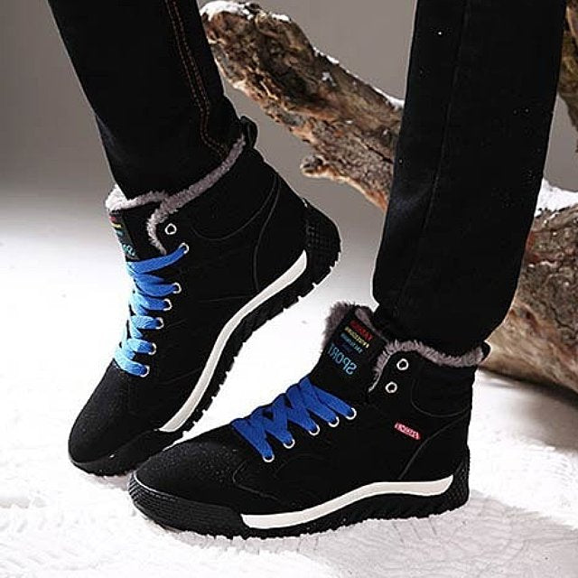Groovywish Men Warm Orthopedic Shoes Round Toe Ankle Snow Boots