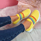 Groovywish Comfortable Walking Orthopedic Shoes For Women Knitted Colorful Slip-ons