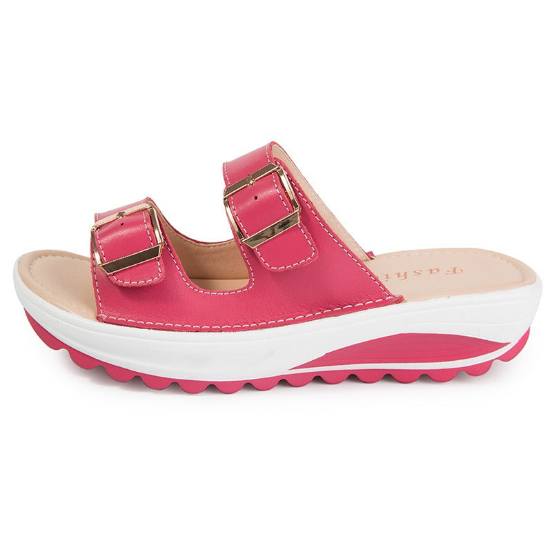 GroovyWish Platform Sandals Colorful Beach Waterproof Women Summer Slides