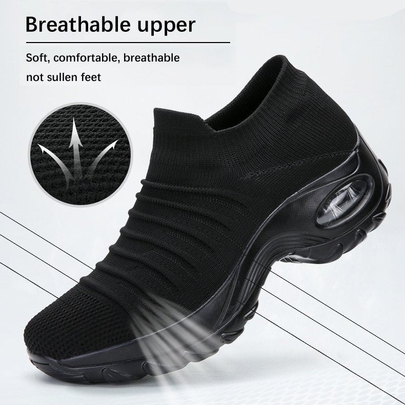 GroovyWish Orthopedic Shoes Women Breathable Slip-on Sneakers Air Cushion Mesh Leisure