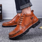 Groovywish Men Leather Ankle Boots Round Toe Casual Orthopedic Shoes