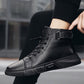 Groovywish Men Ankle Boots Velcro Leather Walking Orthopedic Shoes