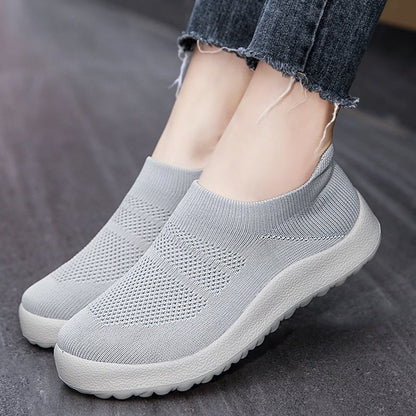 GRW Orthopedic Shoes Women Breathable Wear-resistant Slip-ons Wowen Mesh Elegant Summer