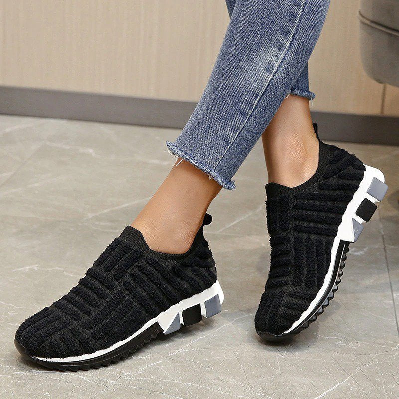 Groovywish Women Orthopedic Shoes Knit Slip-on Comfy Leisure Sneakers