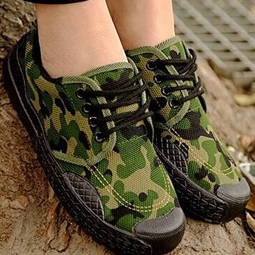 Groovywish Men Orthopedic Shoes Camouflage Canvas Sneakers