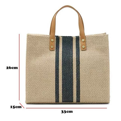 GroovyWish Tote Bag Women Striped Vintage Large Size Designer Canvas Tote Bags