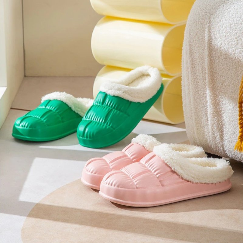 Groovywish Cozy Plush Slippers For Women Nonslip Indoor Slides