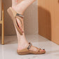 GroovyWish Women Orthopedic Sandals Waterproof Beaded Elegant Bohemian Flip-flops