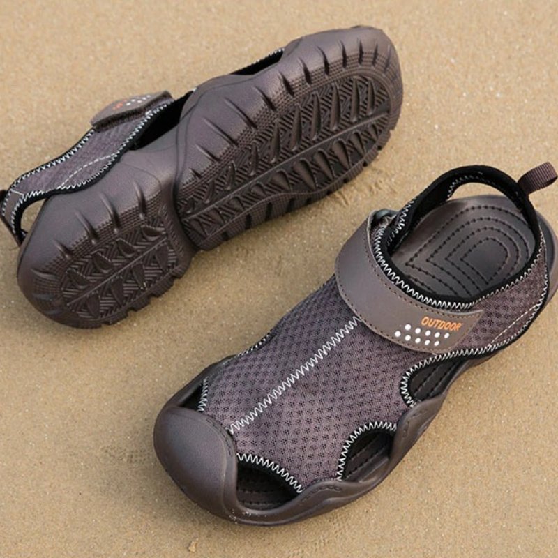 Groovywish Men Nonslip Hook&loop Orthopedic Sandals Anti-collision Summer