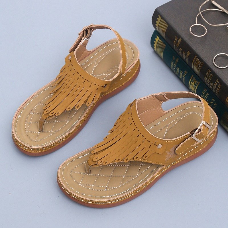 GroovyWish Women Walking Sandals Memory Cushion Sole Vintage Summer Flip-flops