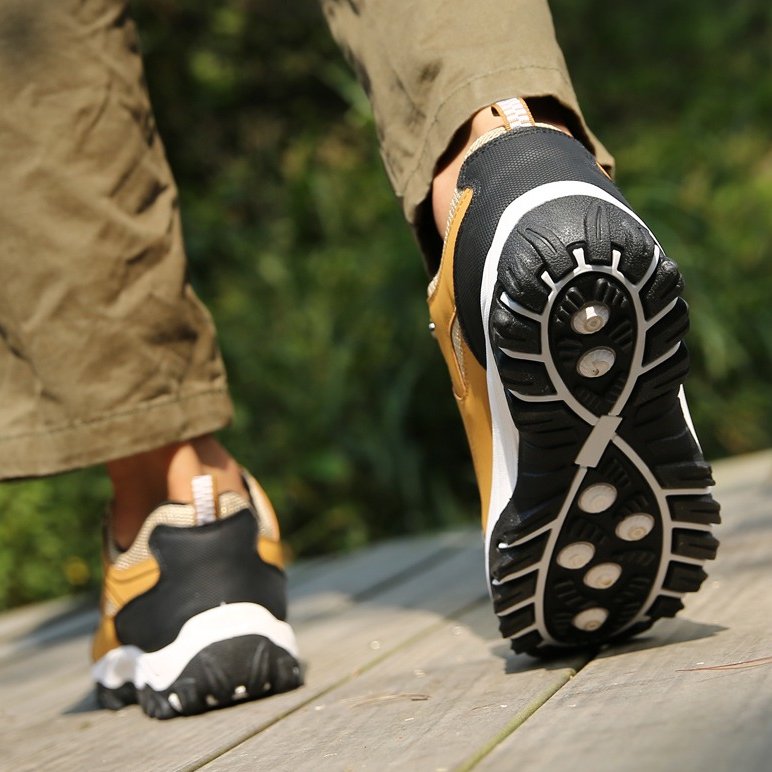 GroovyWish Men Orthopedic Shoes Anti-collision Anti-slip Rubber Hiking Sneakers