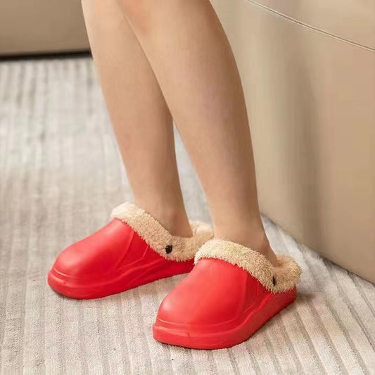 Groovywish Women 2-in-1 Anti-slip Slippers Removable Fur Indoor Footwear