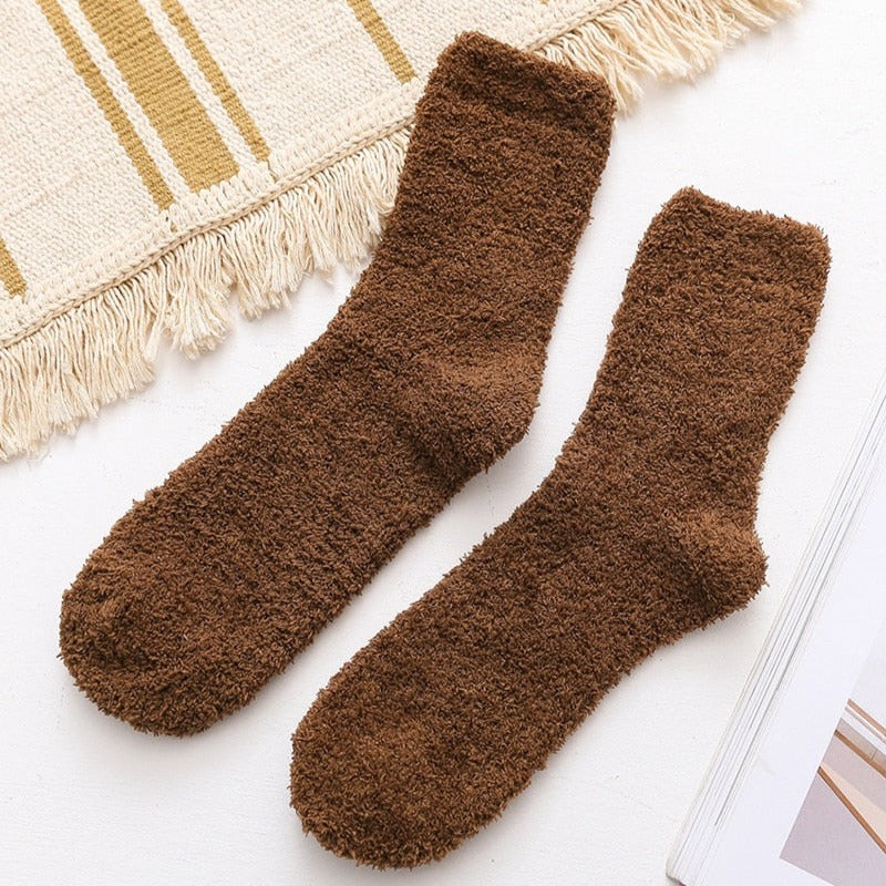 Groovwywish Cute Fur Socks Soft Warm Winter Unisex Stockings