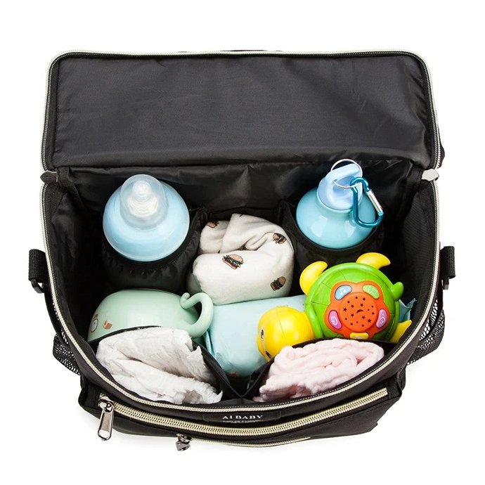 GroovyWish Diaper Bag Large Size Organized Pockets Velcro Hanging Fashionable Mommy Travel Bag For Stroller
