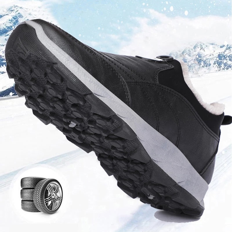 Groovywish Orthopedic Snow Boots For Men Plush Slip-on Winter Shoes
