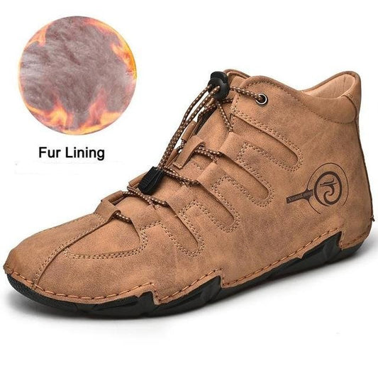 Groovywish Men Orthopedic Shoes Retro Warm Ankle Boots