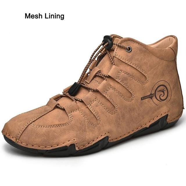 Grovywish Men Orthopedic Shoes Retro Warm Ankle Boots
