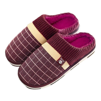 Groovywish Men Winter Slippers Warm Round Toe Soft Home Shoes