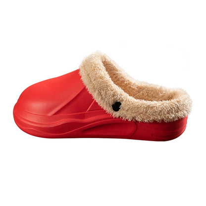 Groovywish Women 2-in-1 Anti-slip Slippers Removable Fur Indoor Footwear