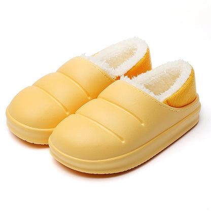 Groovywish Winter Women Fur Slippers Waterproof Warm Plush Indoor Home