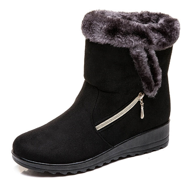 Groovywish Women Winter Boots Fur Collar Casual Orthopedic Shoes