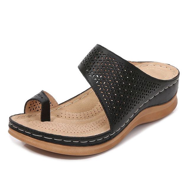 GRW Orthopedic Sandals For Women Breathable Hollow Elastic Trendy Flat Sandals