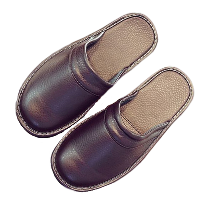 Groovywish Leather Flat Men Slippers Light Odorless Leisure Shoes