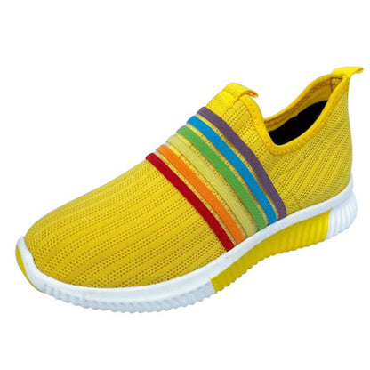 Groovywish Comfortable Walking Orthopedic Shoes For Women Knitted Colorful Slip-ons